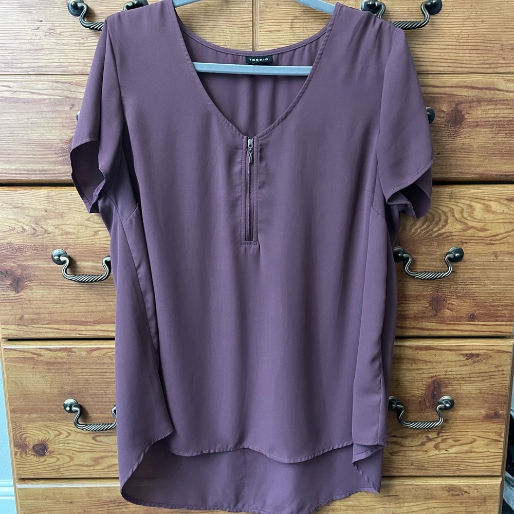 Torrid Zipper Front Dolman Blouse